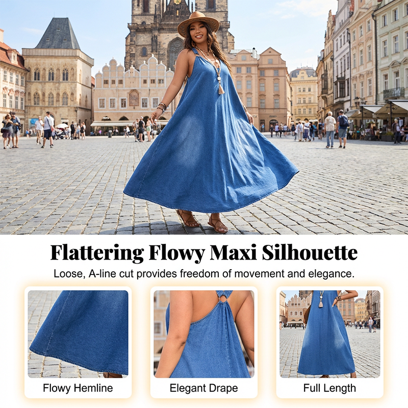 Ruby™ Denim Maxi Dress